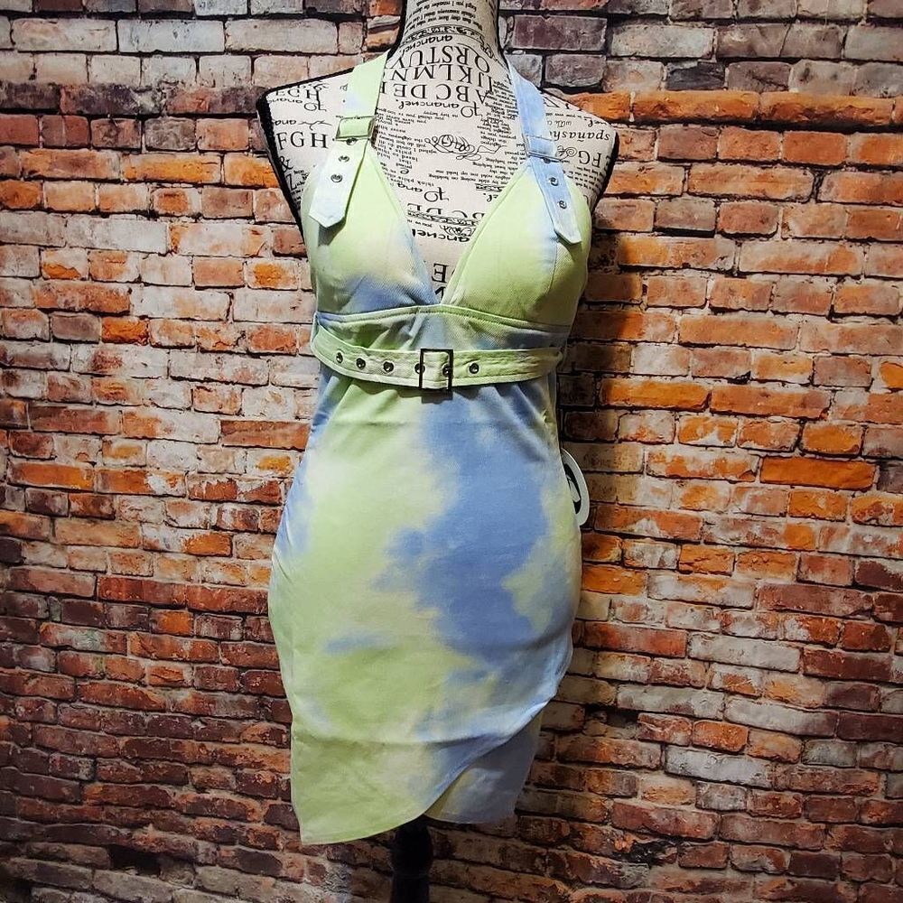 Dolls Kill Capsulle Green and Blue Tie dyed Dress Size S, M
